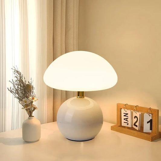 Cream Mushroom Table Lamp